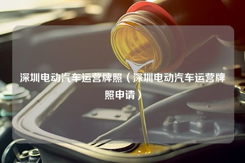 深圳电动汽车运营牌照（深圳电动汽车运营牌照申请）